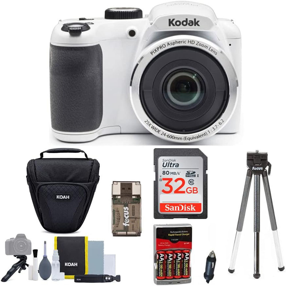 KODAK PIXPRO AZ252 Astro Zoom Digital Camera,Includes 32GB card, case, accessory kit and rechargeable battery
